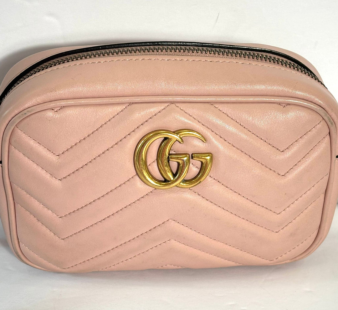 GUCCI GG MARMONT CALFSKIN LEATHER MINI CROSSBODY BAG