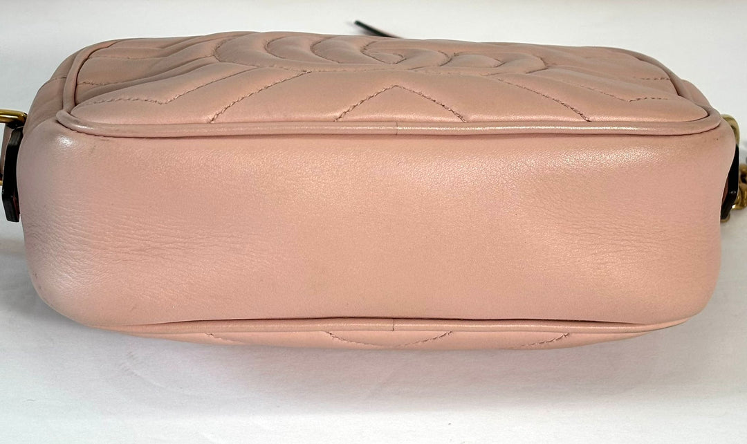 GUCCI GG MARMONT CALFSKIN LEATHER MINI CROSSBODY BAG