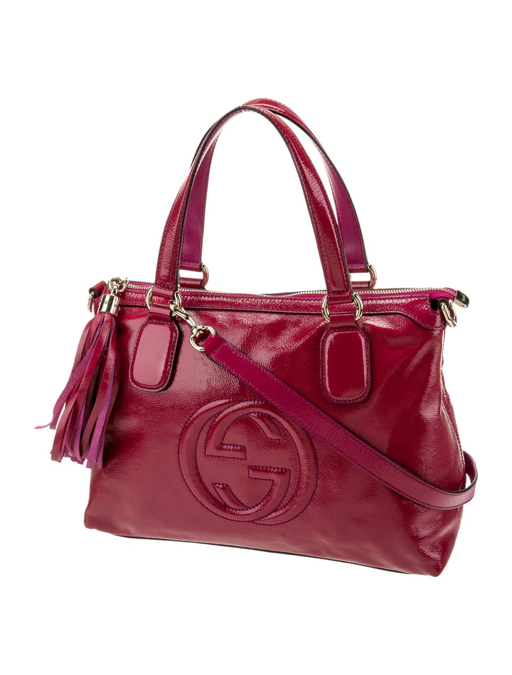 GUCCI GG GLAZED LEATHER SOHO SMALL SHOULDER BAG