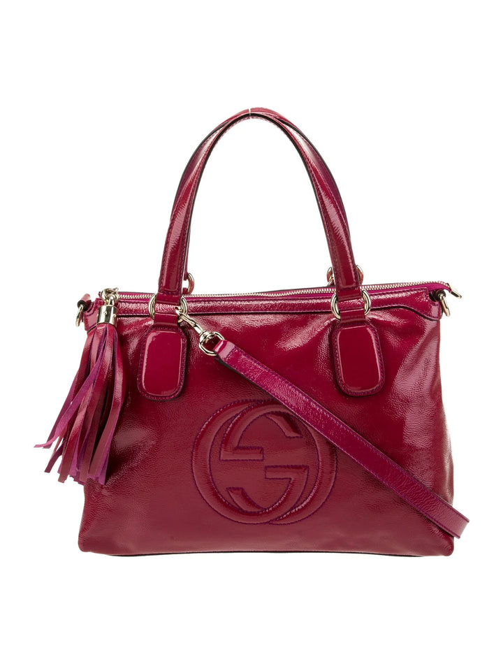 GUCCI GG GLAZED LEATHER SOHO SMALL SHOULDER BAG