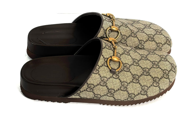 GUCCI GG SUPREME HORSEBIT SLIPPERS