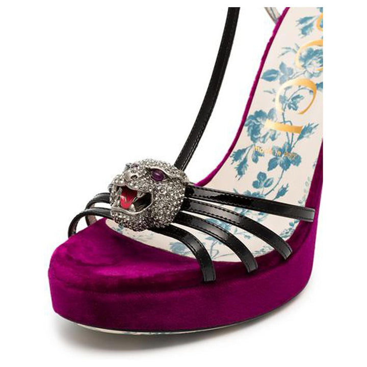 GUCCI VELVET ELIAS PLATFORM HEELS