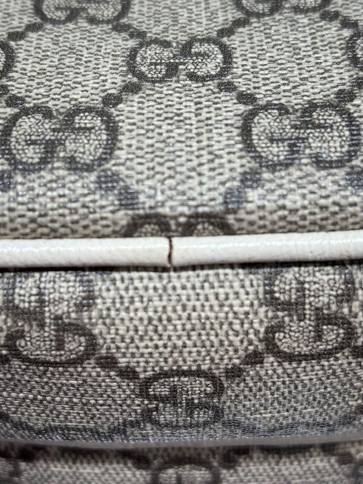 GUCCI GG SUPREME WEB MINI OPHIDIA DOUBLE ZIP MESSENGER BAG