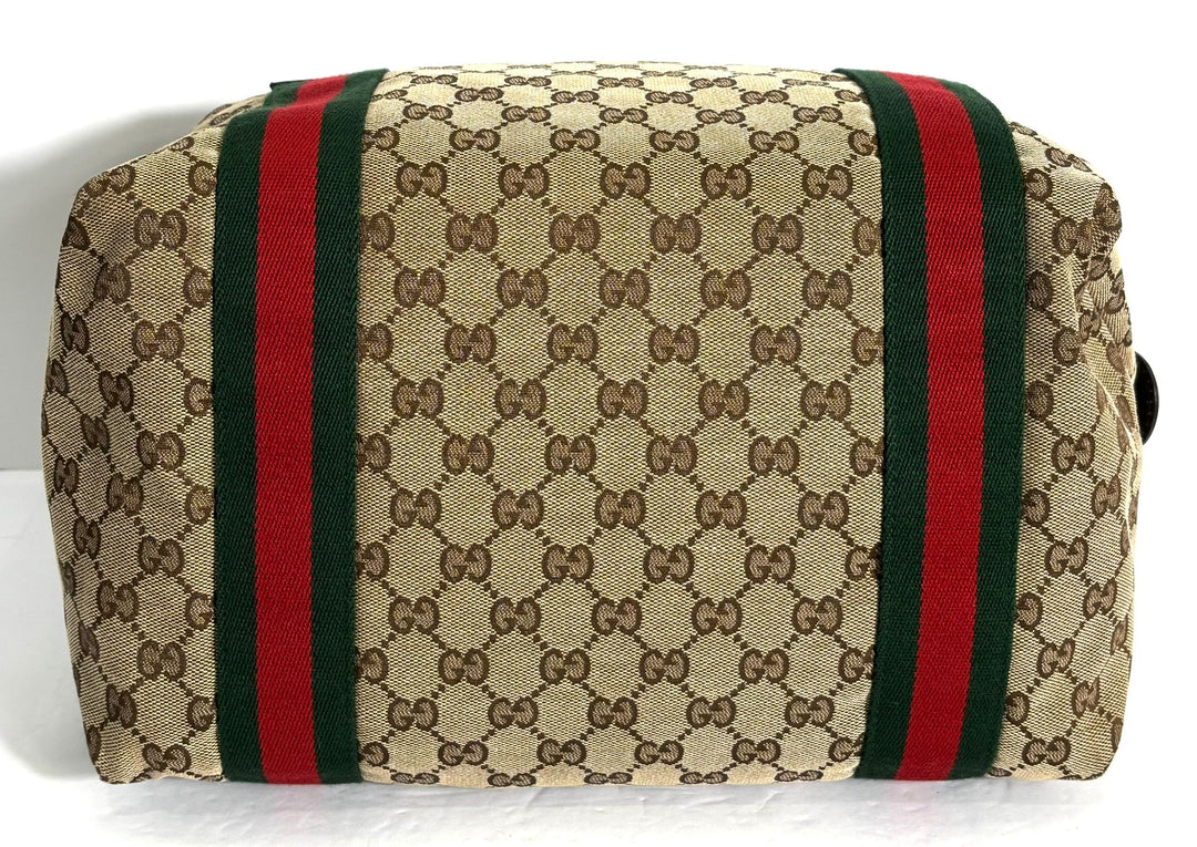 GUCCI GG CANVAS WEB MEDIUM DUFFLE BAG