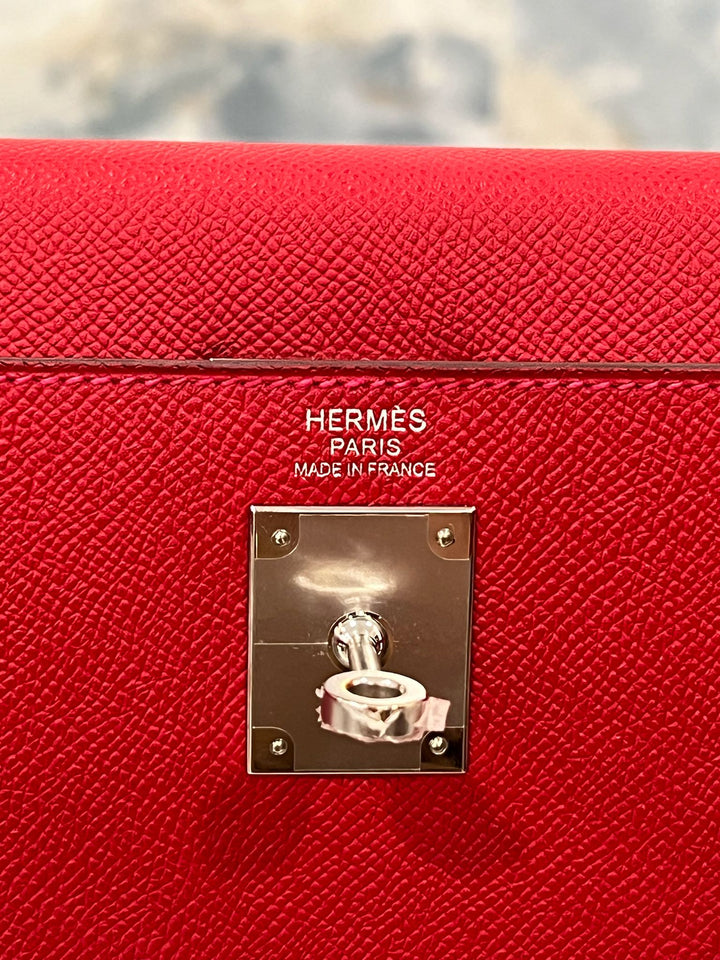 HERMÈS KELLY 32 EPSOM LEATHER ROUGE BAG