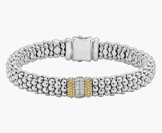 LAGOS STERLING SILVER 18K GOLD WITH DIAMONDS BRACELET