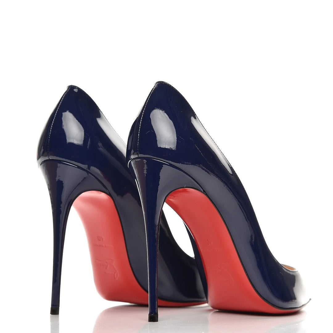 LOUBOUTIN PIGALLE 100 PATENT LEATHER PUMPS