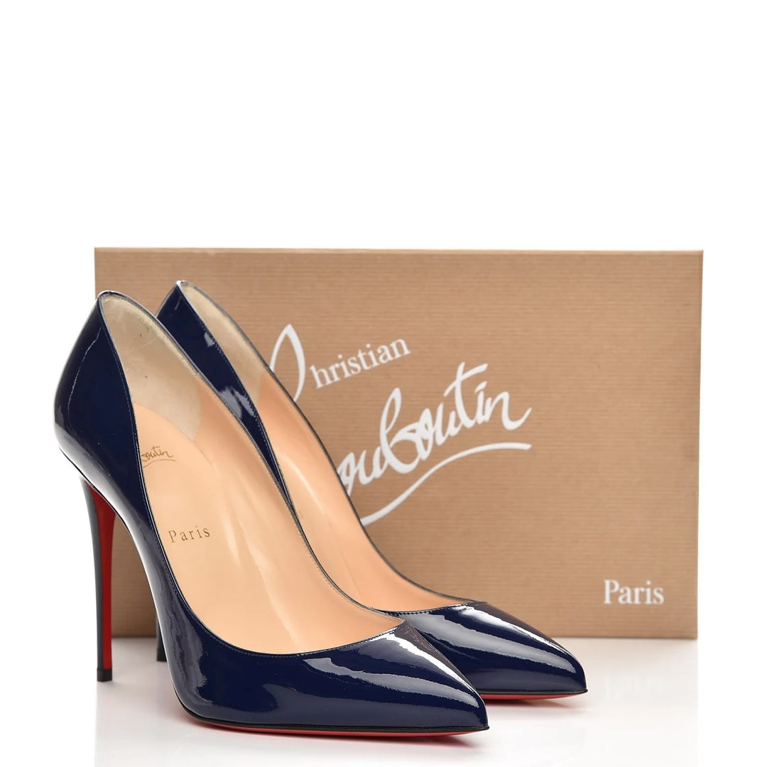 LOUBOUTIN PIGALLE 100 PATENT LEATHER PUMPS