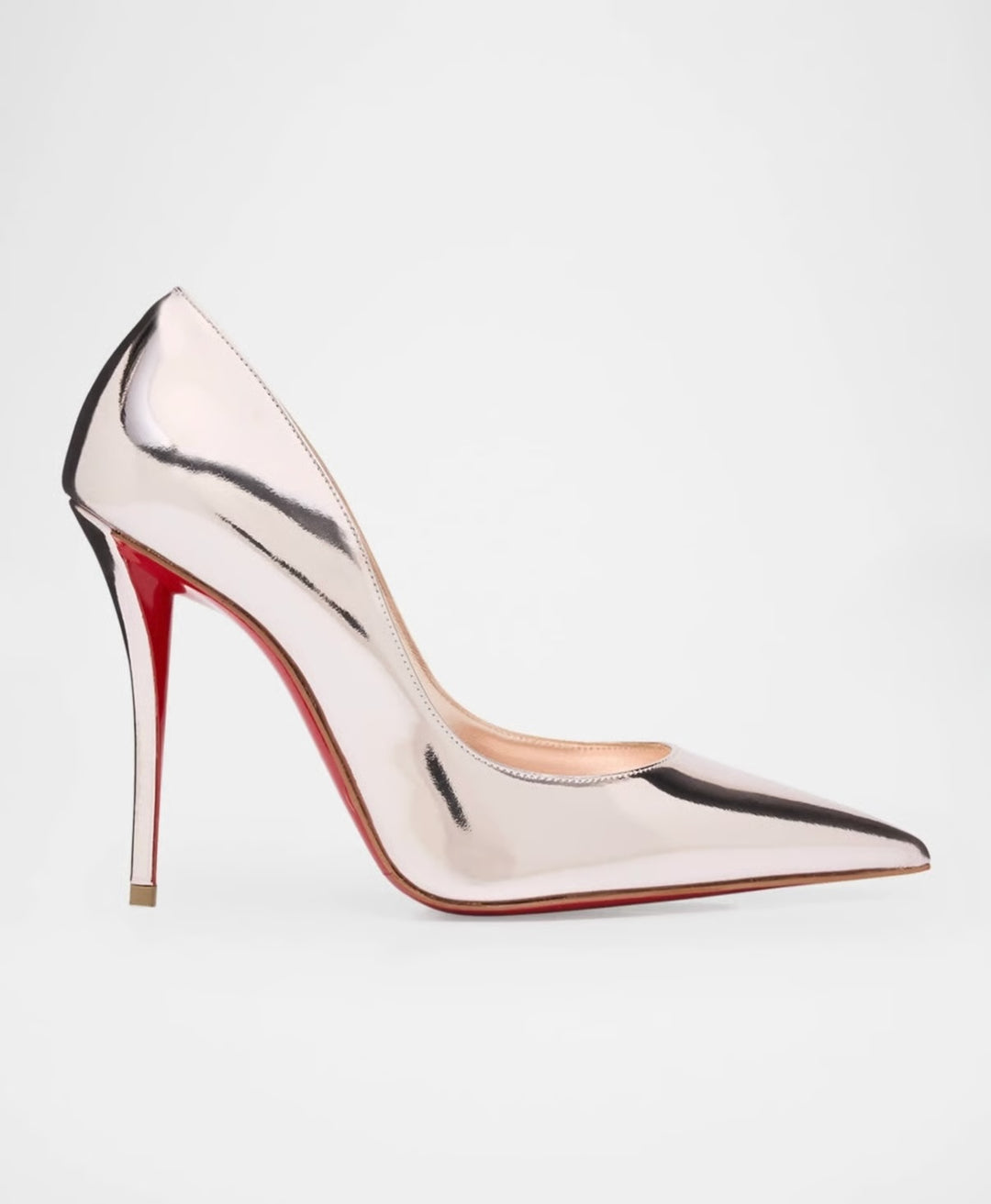 LOUBOUTIN MISS Z 100MM LAMINATED CALF LEATHER PUMPS – VINTAGE ROSE