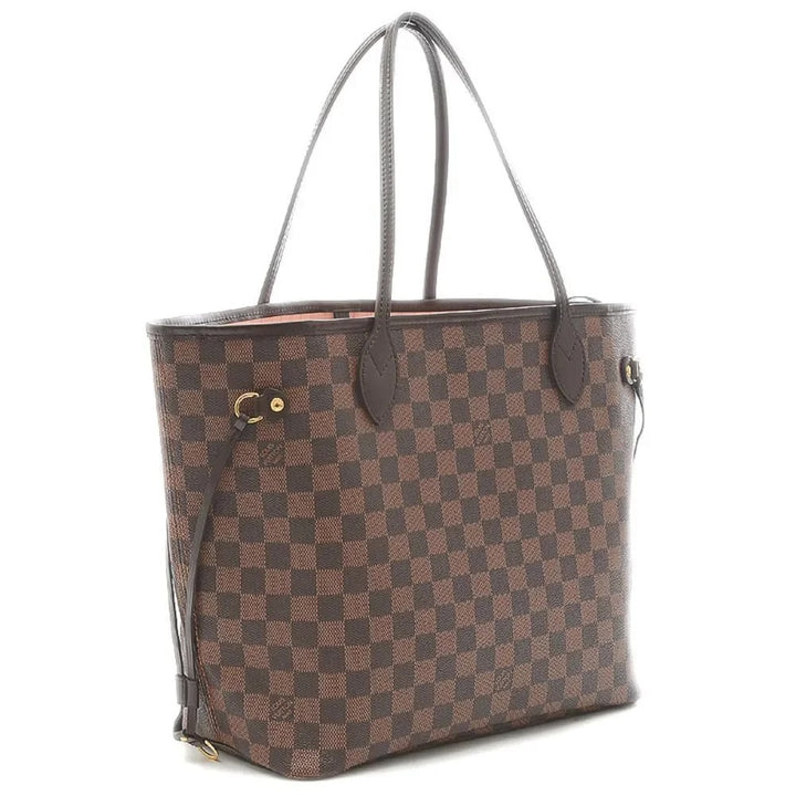 LOUIS VUITTON DAMIER EBENE NEVERFULL MM TOTE BAG-ROSE BALLERINE