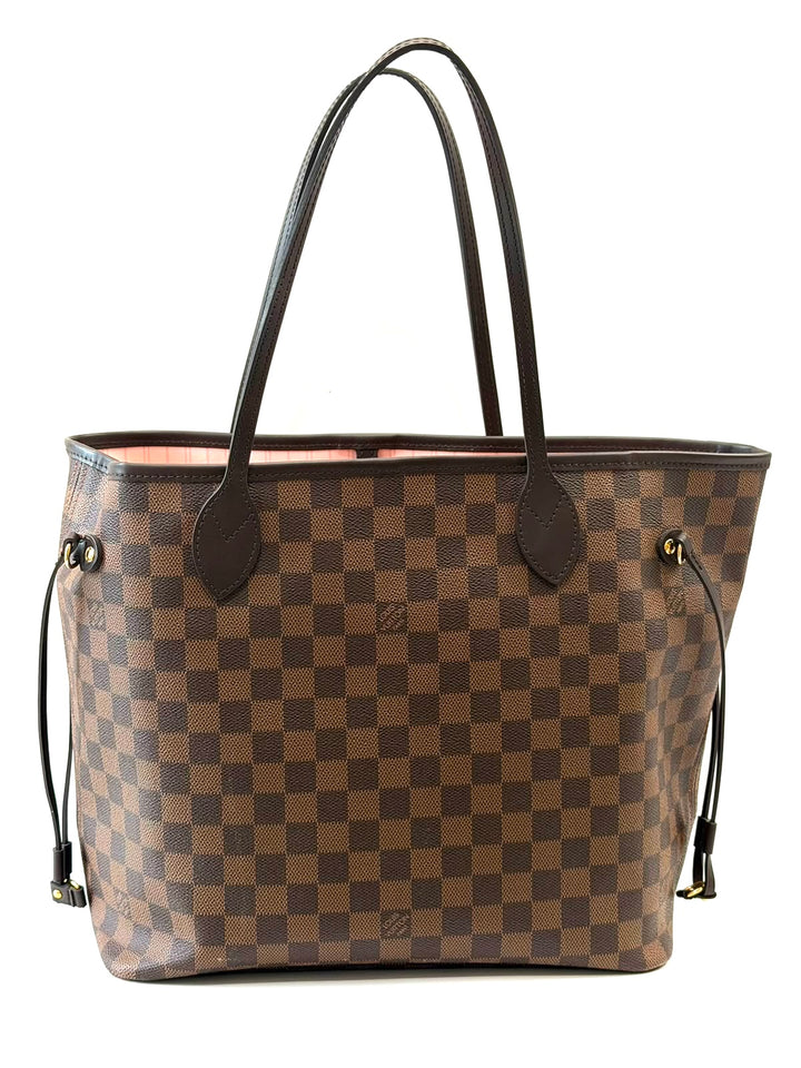 LOUIS VUITTON DAMIER EBENE NEVERFULL MM TOTE BAG-ROSE BALLERINE