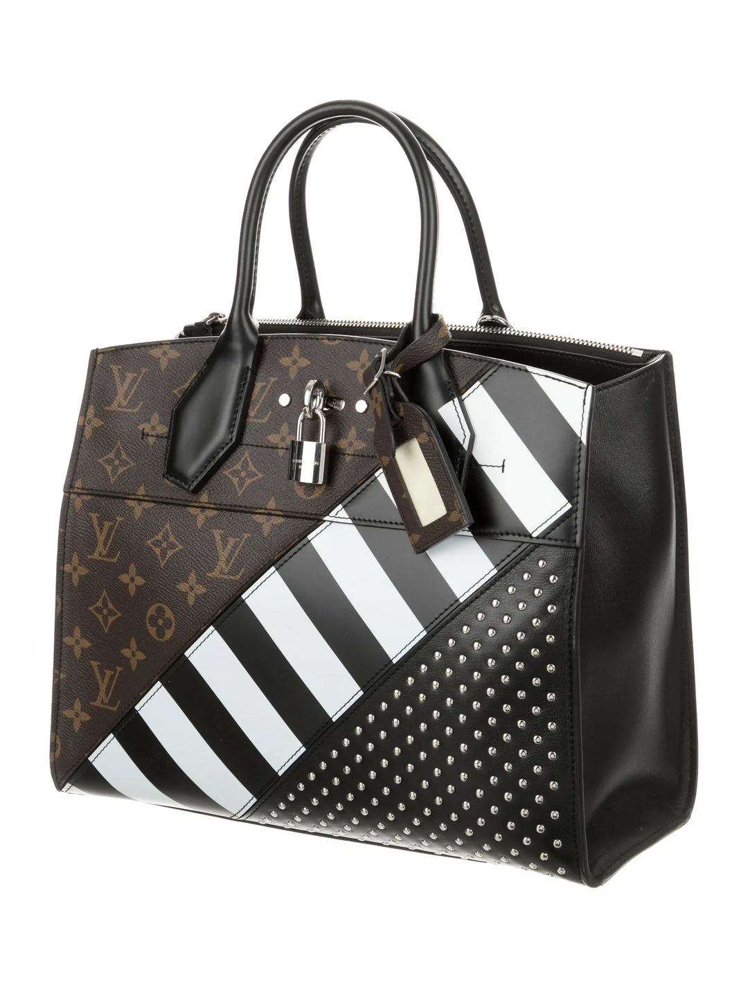 LOUIS VUITTON CALFSKIN MONOGRAM CITY STEAMER STUD MM MINI HANDBAG