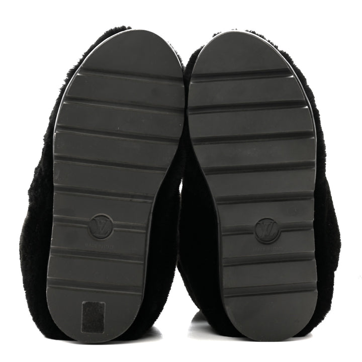 LOUIS VUITTON MONOGRAM MINK SLIPPERS