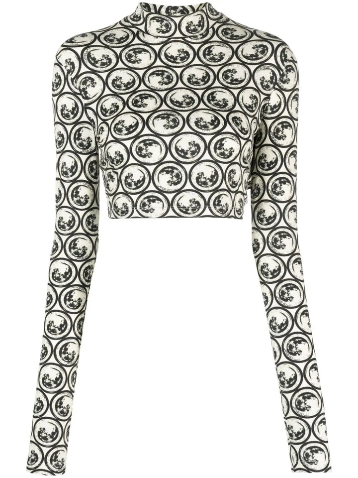 OFF-WHITE MOON SEC CROP TOP