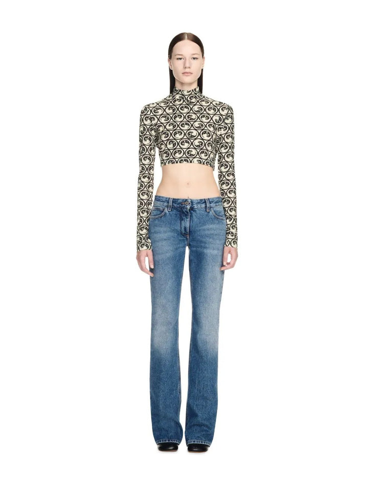 OFF-WHITE MOON SEC CROP TOP