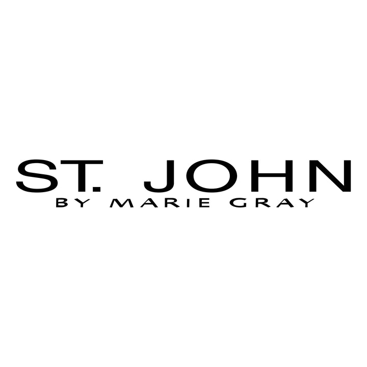 ST JOHN COLLECTION WOOL LEATHER STUDDED MOCK NECK SWEATHER