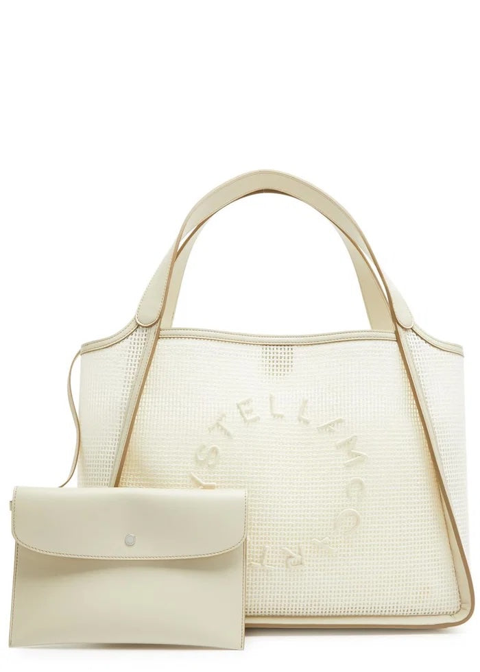 STELLA McCARTNEY EMBROIDERED ECO RECYCLED MESH TOTE BAG