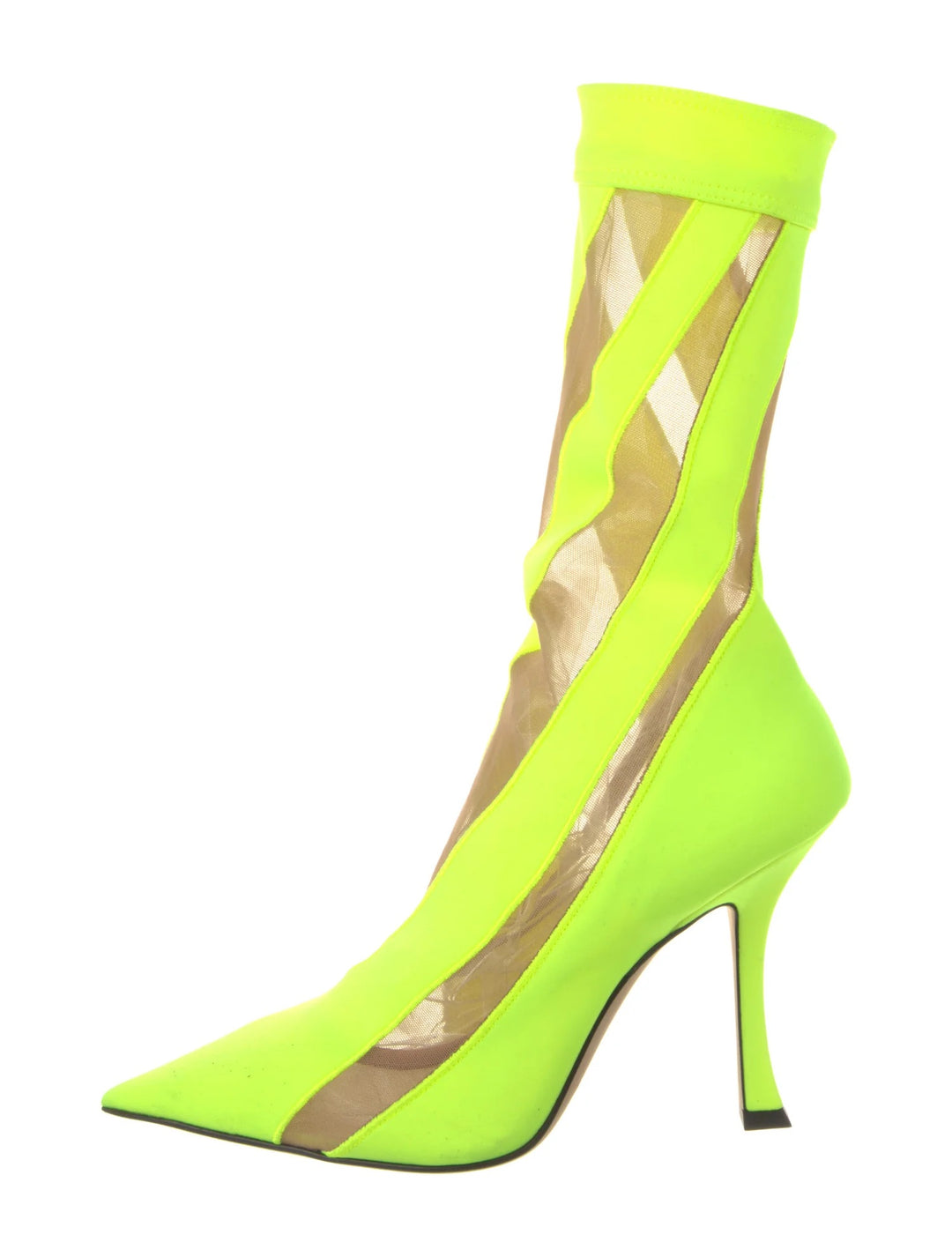 JIMMY CHOO X MUGLER MESH STRIP MID CALF BOOTS