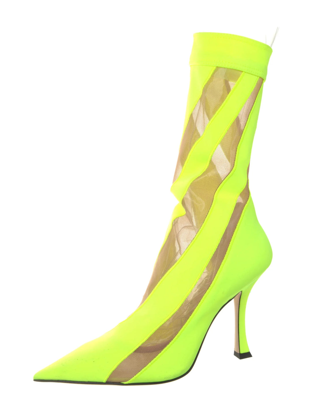JIMMY CHOO X MUGLER MESH STRIP MID CALF BOOTS