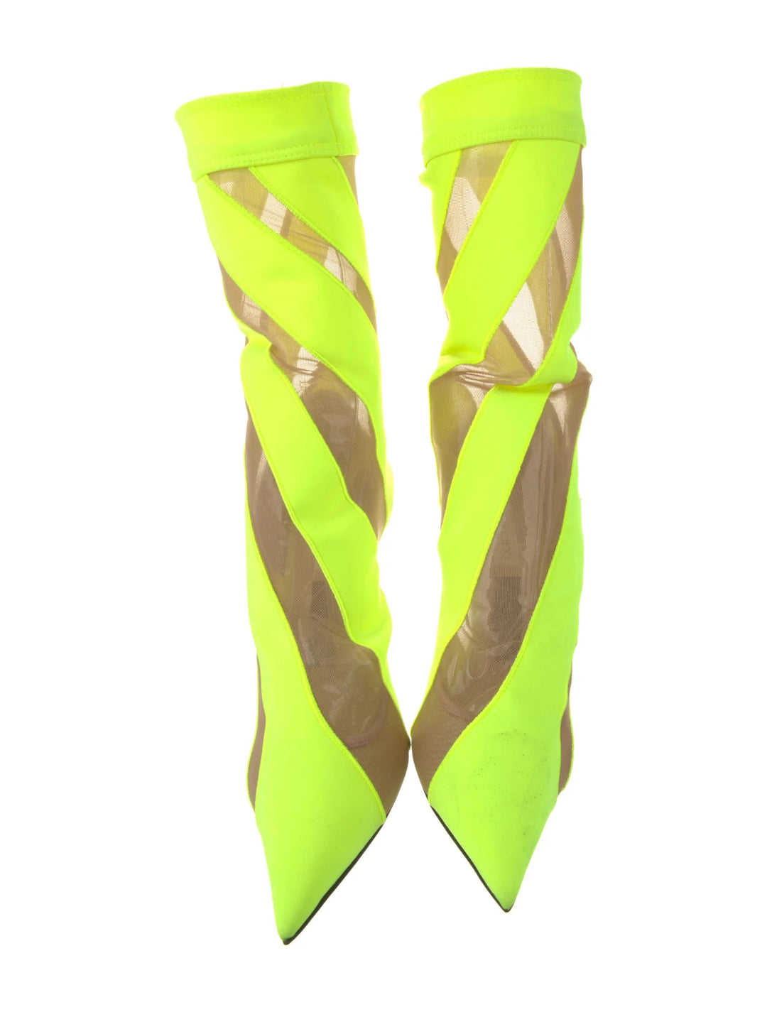 JIMMY CHOO X MUGLER MESH STRIP MID CALF BOOTS