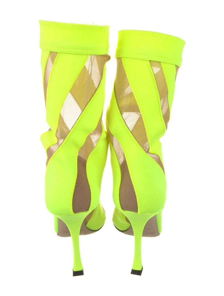 JIMMY CHOO X MUGLER MESH STRIP MID CALF BOOTS