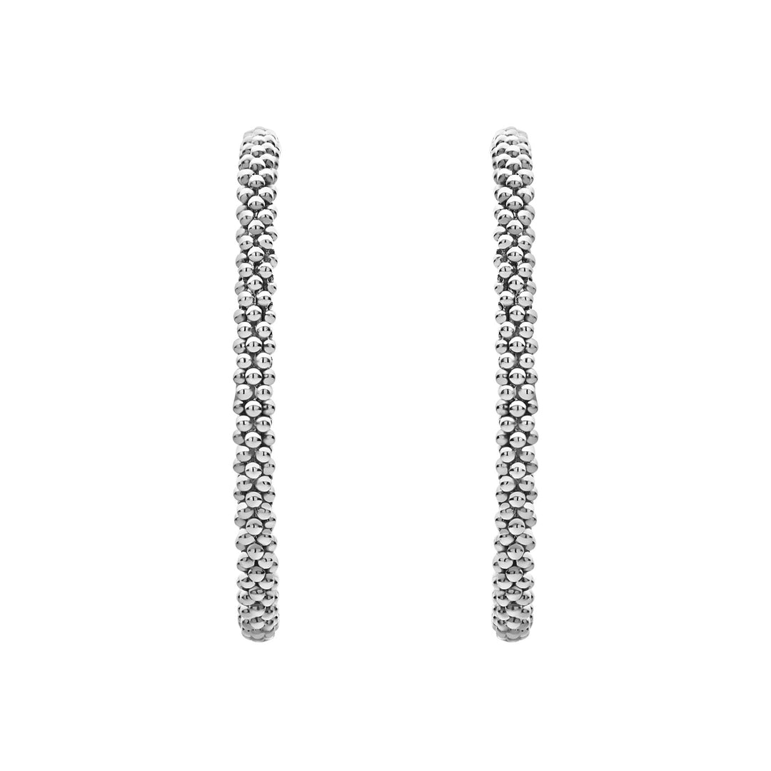 LAGOS SIGNATURE CAVIAR HOOP EARRINGS