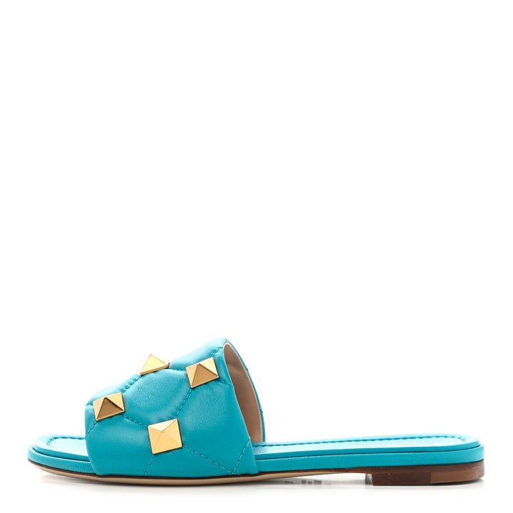 VALENTINO GARAVANI NAPPA ROMAN STUD FLAT SLIDES