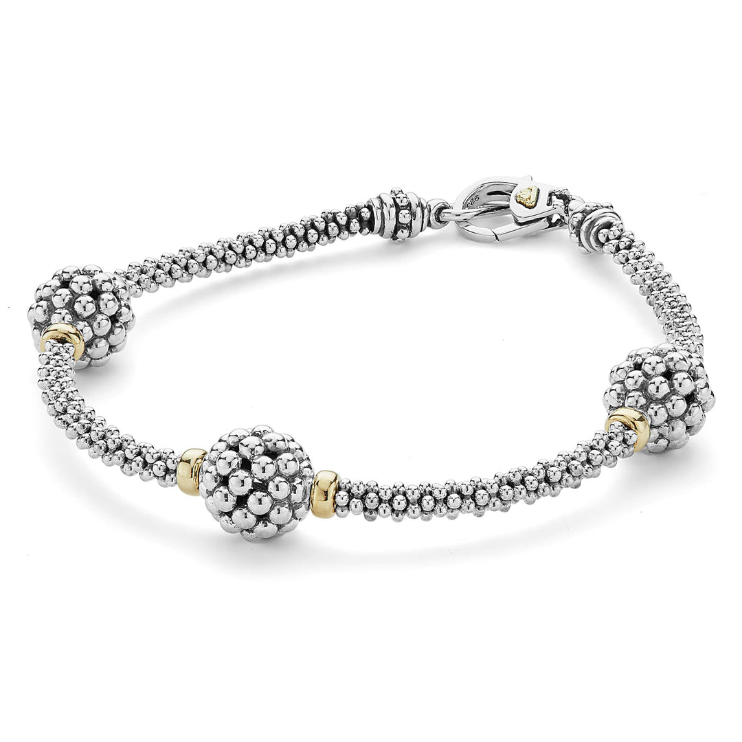LAGOS THREE STATION CAVIAR BEADED BRACELET