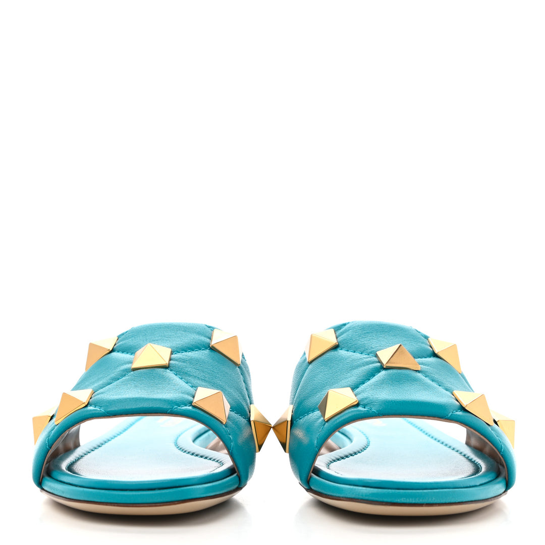 VALENTINO GARAVANI NAPPA ROMAN STUD FLAT SLIDES