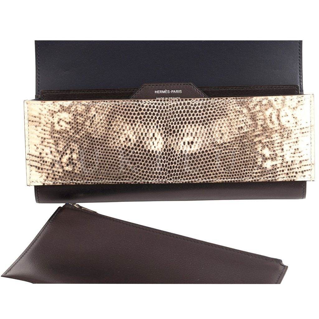 HERMÈS Portefeuille Passant Long Wallet Veau Evergrain