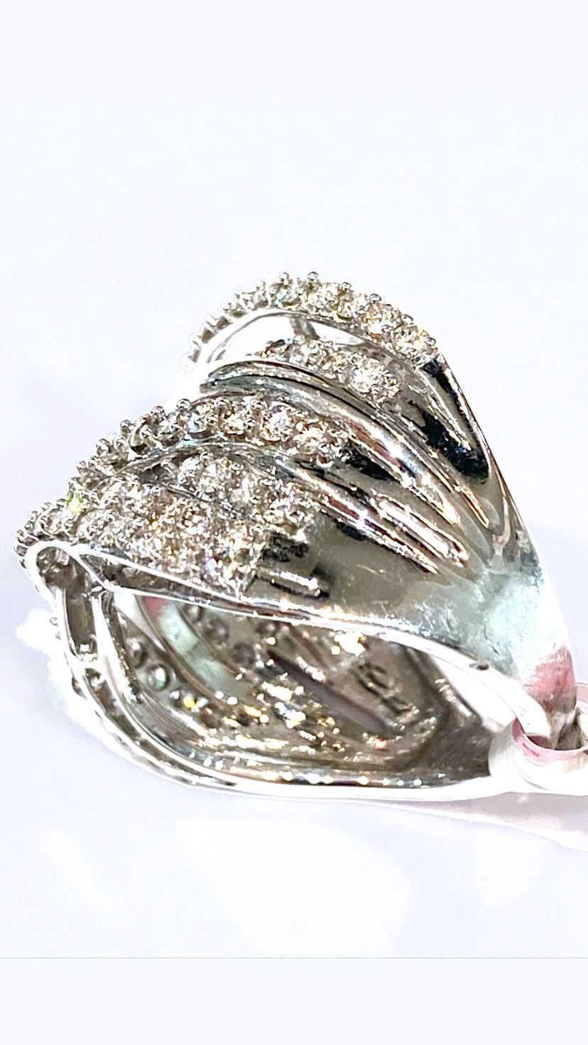 14K GOLD DIAMOND HIGHWAY RING