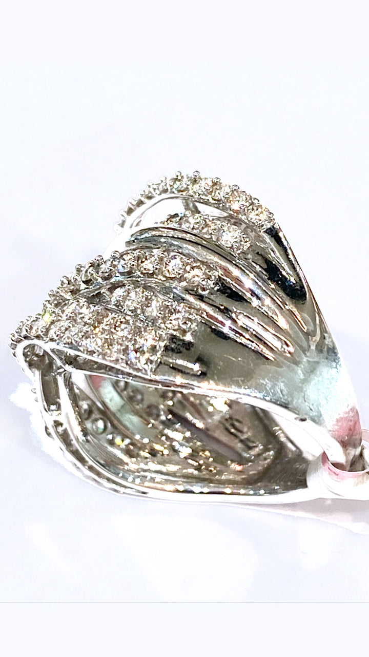 14K GOLD DIAMOND HIGHWAY RING