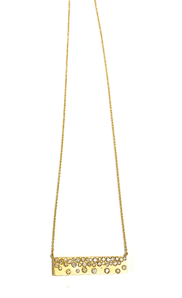 14K GOLD CONFETTI BAR DIAMOND NECKLACE