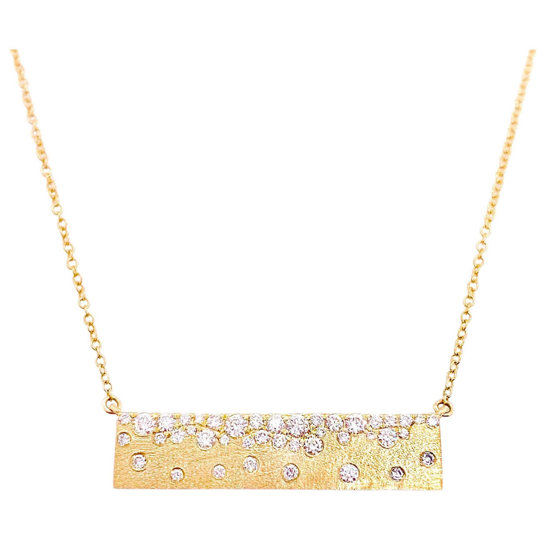 14K GOLD CONFETTI BAR DIAMOND NECKLACE