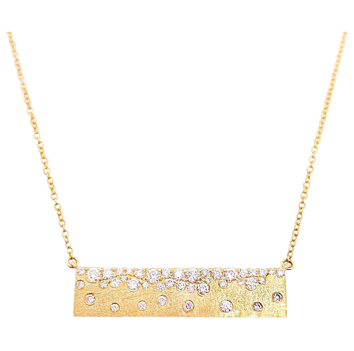 14K GOLD CONFETTI BAR DIAMOND NECKLACE
