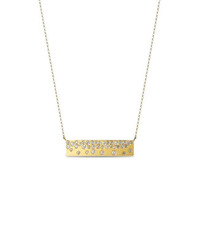 14K GOLD CONFETTI BAR DIAMOND NECKLACE