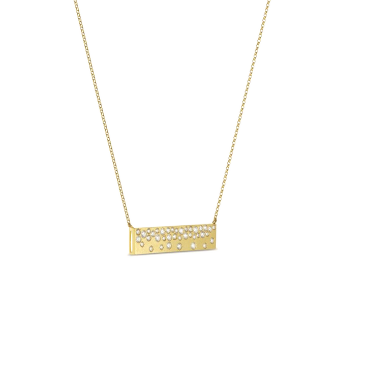 14K GOLD CONFETTI BAR DIAMOND NECKLACE