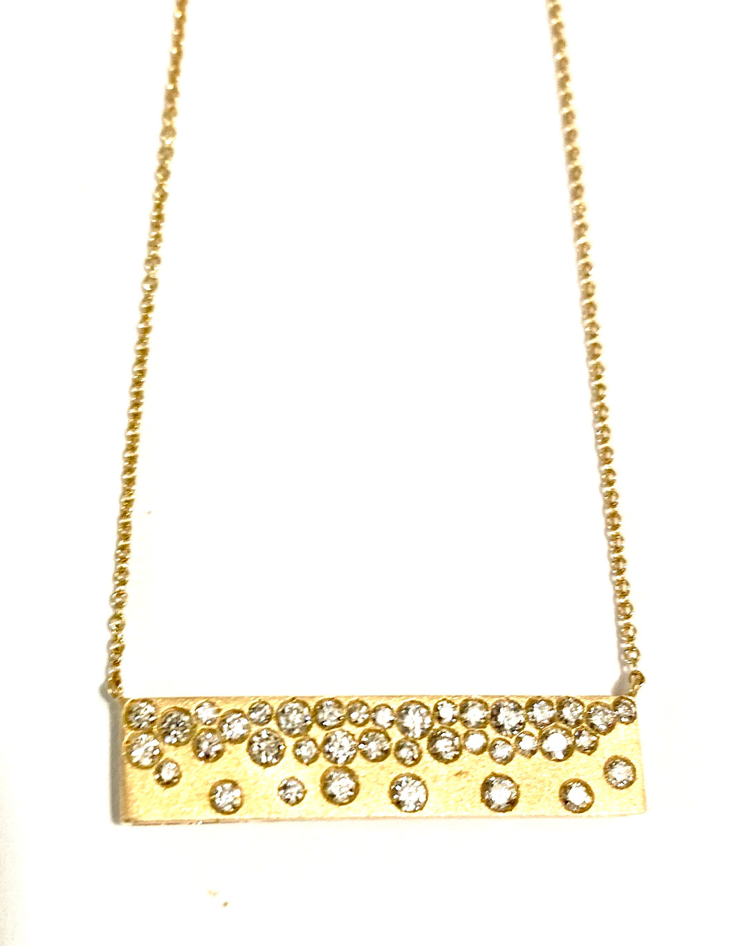 14K GOLD CONFETTI BAR DIAMOND NECKLACE