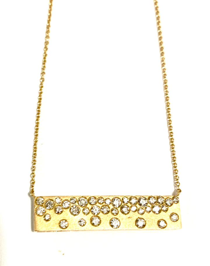 14K GOLD CONFETTI BAR DIAMOND NECKLACE
