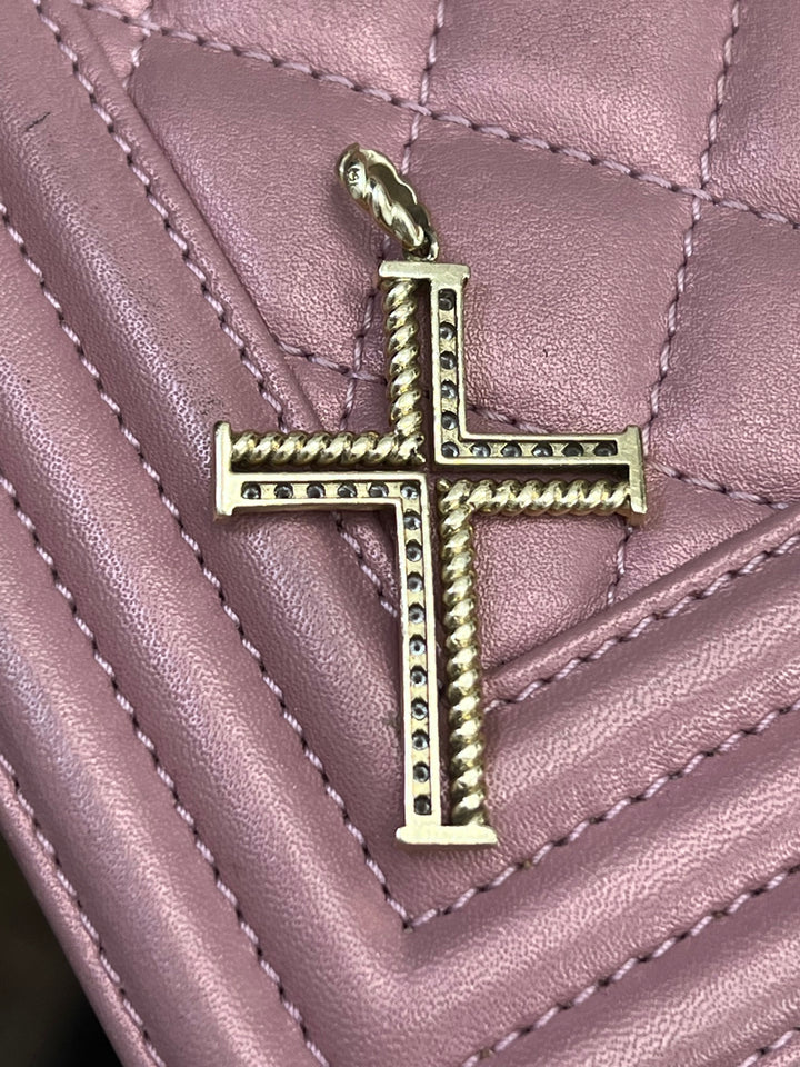 14K GOLD &amp; DIAMONDS CROSS PENDANT
