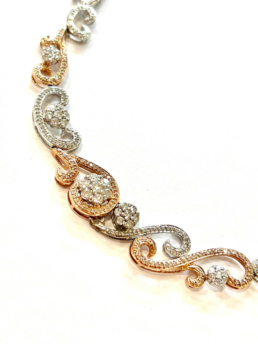 14K YELLOW GOLD &amp; DIAMONDS PAISLEY MULTI SHAPE NECKLACE