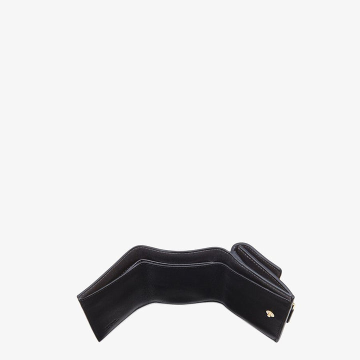 FENDI Micro Trifold Wallet Black Nappa Leather