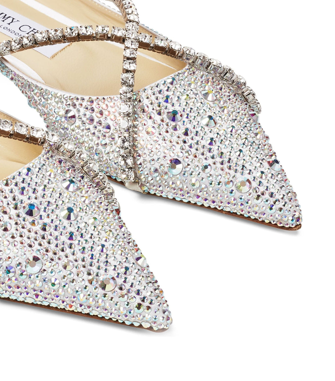 JIMMY CHOO GENEVI CRYSTAL EMBELLISHED FLATS