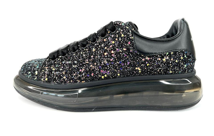 ALEXANDER MCQUEEN GLITTER TRANSPARENT AIR SOLE OVERSIZE LARRY SNEAKERS