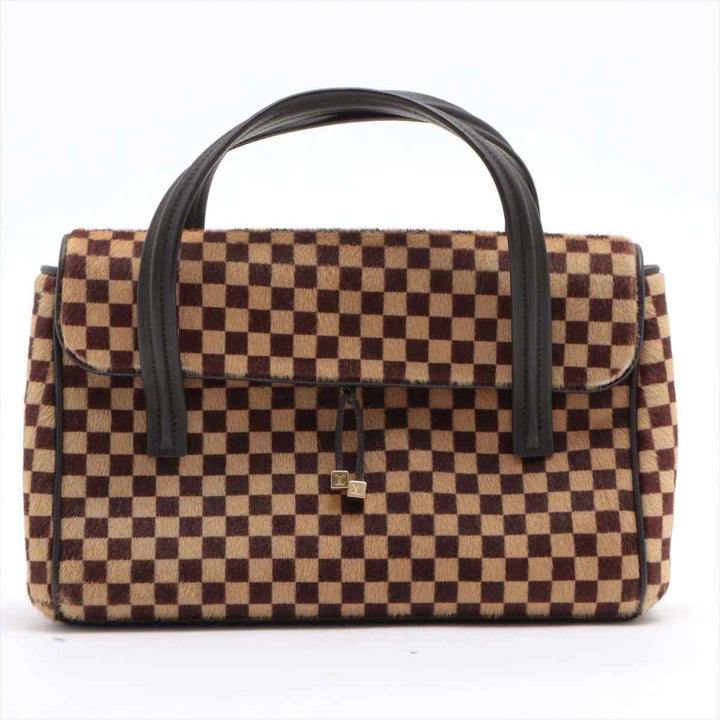 LOUIS VUITTON DAMIER SAUVAGE LIONNE CALF HAIR HANDBAG