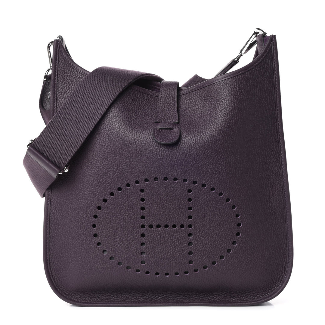 HERMÈS  Deep Purple Leather Evelyne III GM Bag