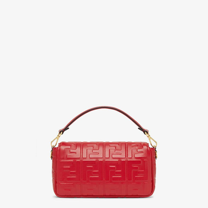 FENDI Red Leather Baguette