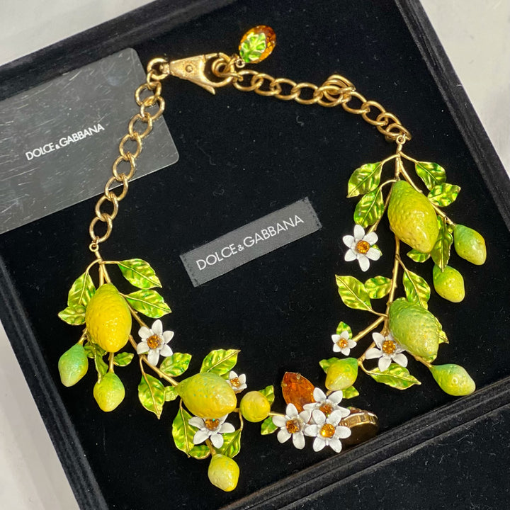 Dolce &amp; Gabbana Lemon Daisy Leaf Necklace