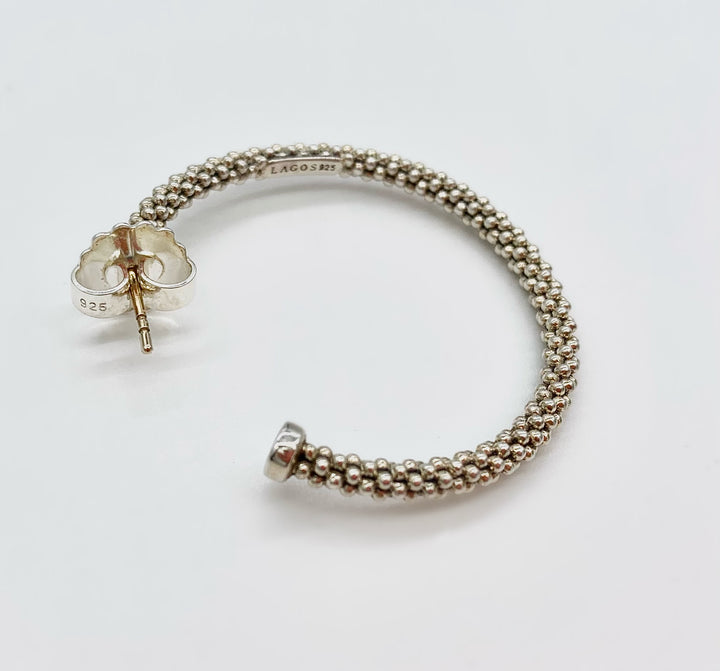LAGOS SIGNATURE CAVIAR HOOP EARRINGS