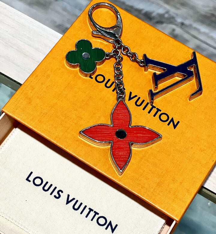Louis Vuitton Gold Enamel Logo Purse Charm / Keychain
